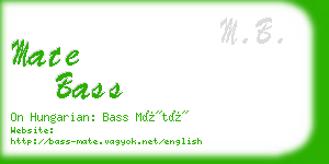 mate bass business card